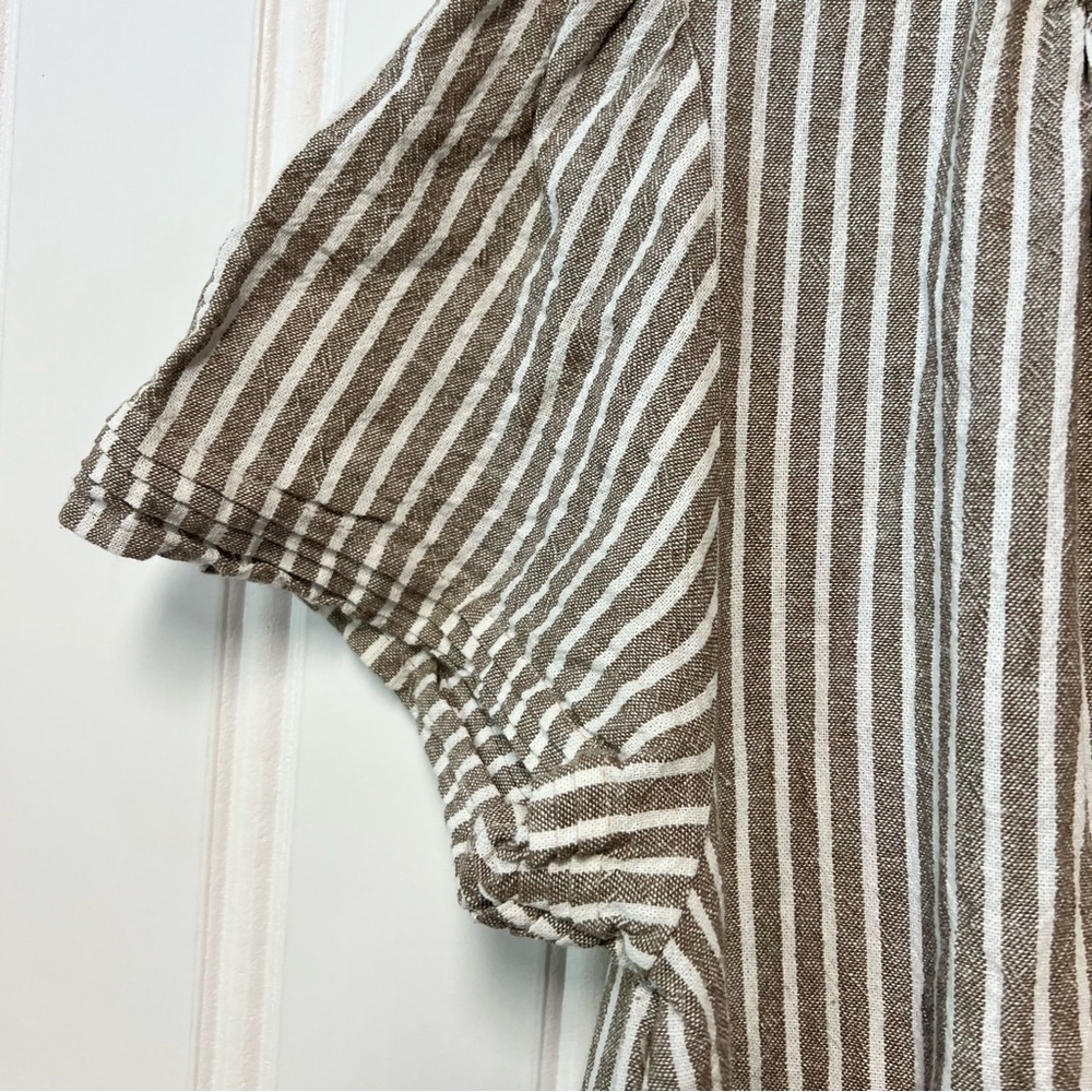 Cynthia Rowley Striped Linen Blend Tiered Dress | Size XL - Picture 4 of 7